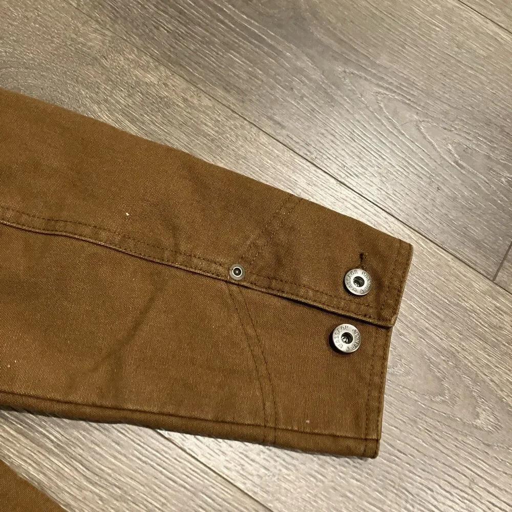 J‎ Crew Wallace Barnes Utility Jacket Mens S Brown Duck Canvas Corduroy Collar